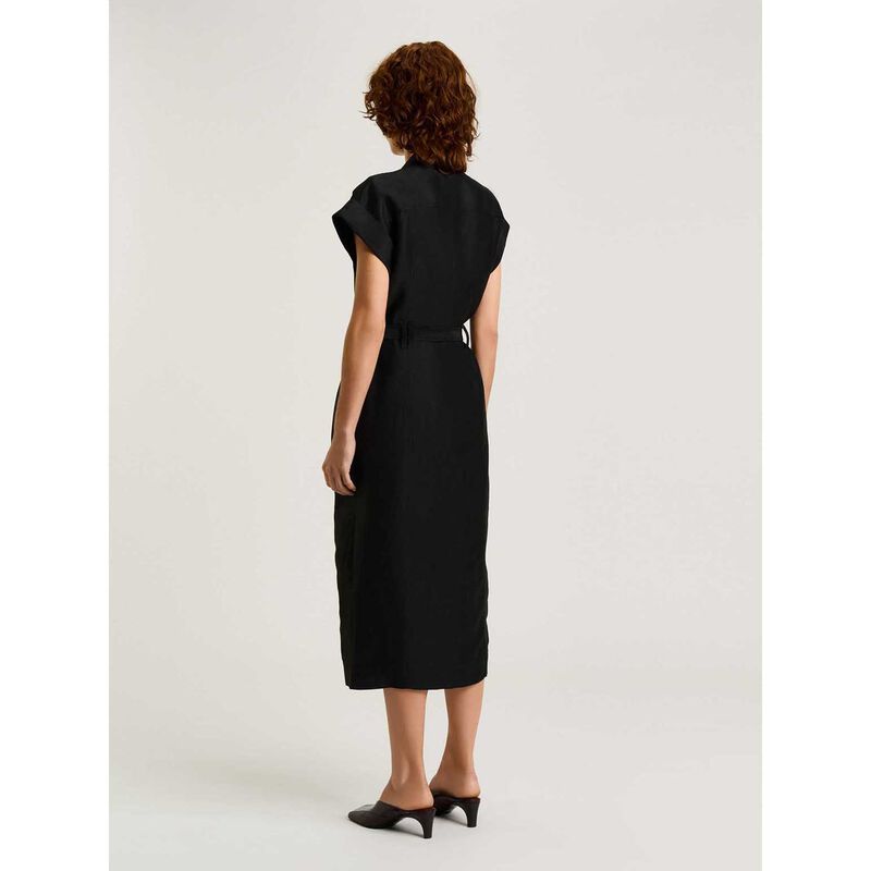 Veronika Maine Linen Viscose Blend Utility Midi Dress image number 5